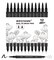 12 Pack Dual Brush Pens Black Markers for Art Drawing Sketching